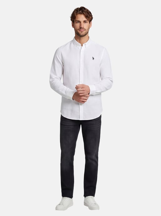 Camisa de lino para hombre U.S. Polo Assn. de mezcla lino y algodón - Image 5