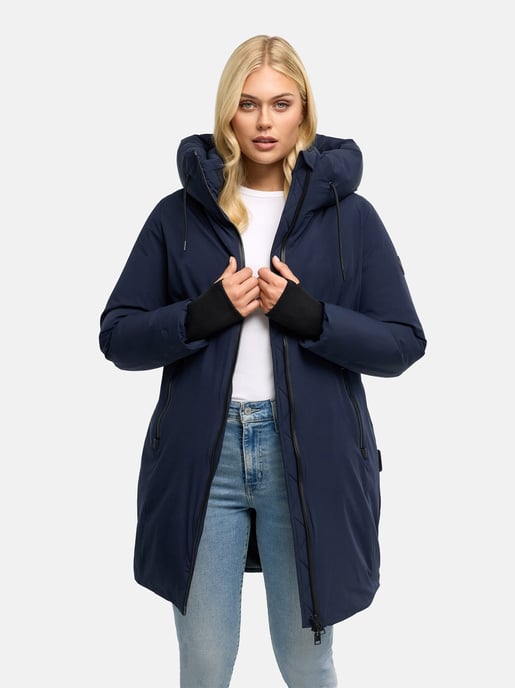 Abrigo largo de invierno para mujer Marikoo Polarhäschen con capucha - Image 6