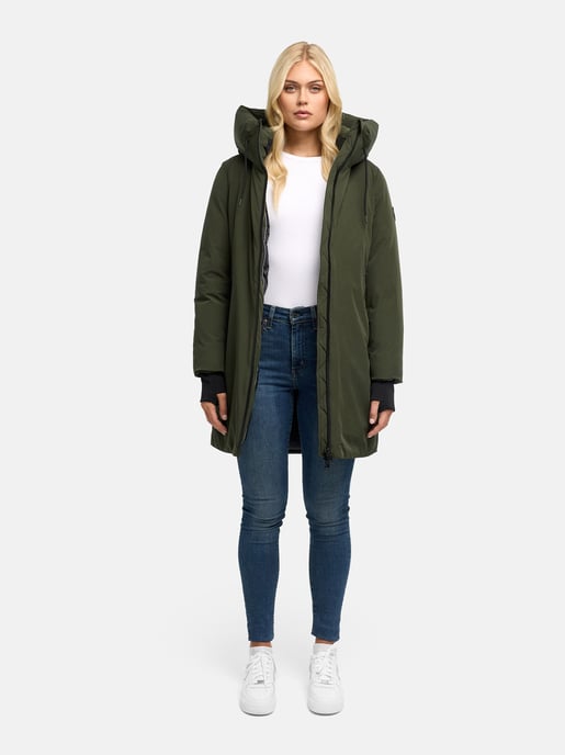 Abrigo largo de invierno para mujer Marikoo Polarhäschen con capucha - Image 6