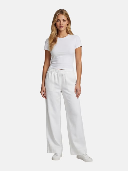 Pantalón de lino para mujer U.S. Polo Assn. con cintura elástica - Image 3
