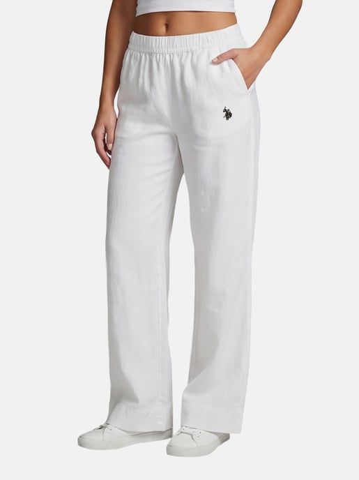 Pantalón de lino para mujer U.S. Polo Assn. con cintura elástica - Image 4