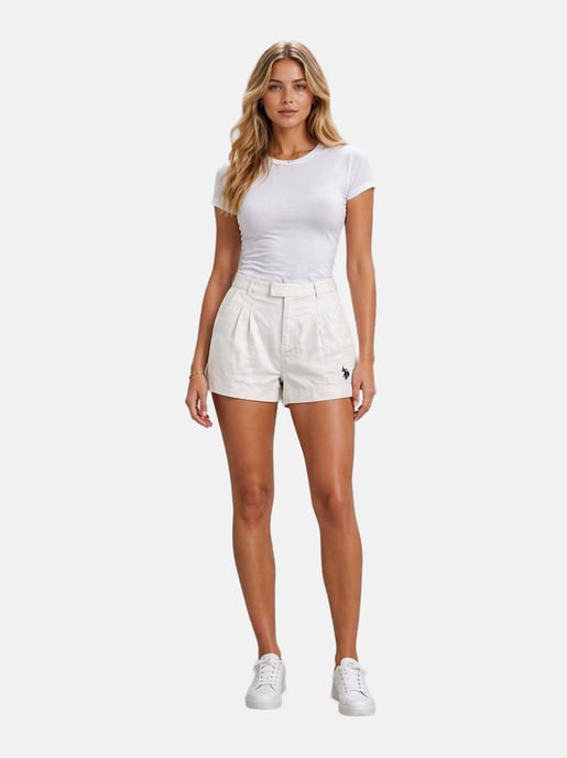 Shorts de lino para mujer U.S. Polo Assn. de mezcla lino y algodón - Image 3