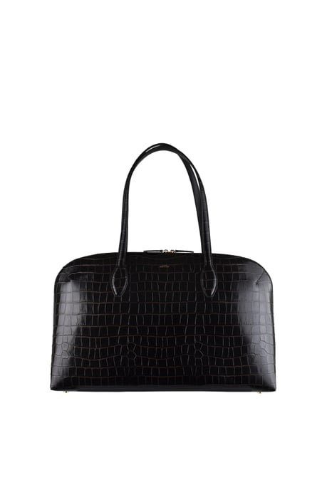 Toteme Bolso tote con cremallera y relieve de cocodrilo Marrón - Image 1