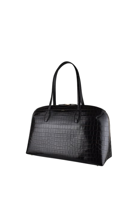 Toteme Bolso tote con cremallera y relieve de cocodrilo Marrón - Image 2