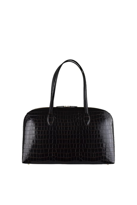 Toteme Bolso tote con cremallera y relieve de cocodrilo Marrón - Image 4