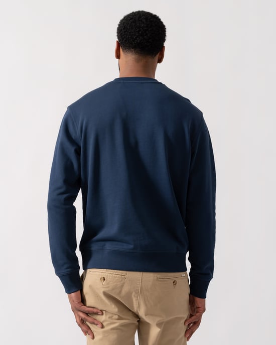 Sudadera de manga larga de corte relajado con detalle de logo en azul oscuro - Image 2