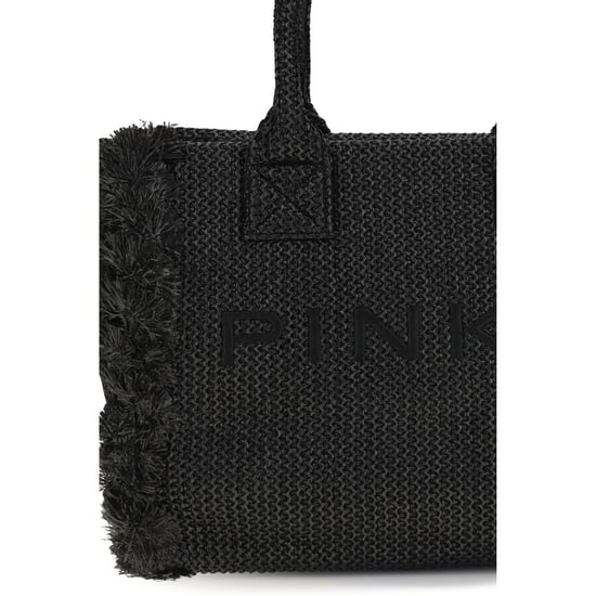 Bolso de Hombro de Rafias Negras PINKO - Image 4