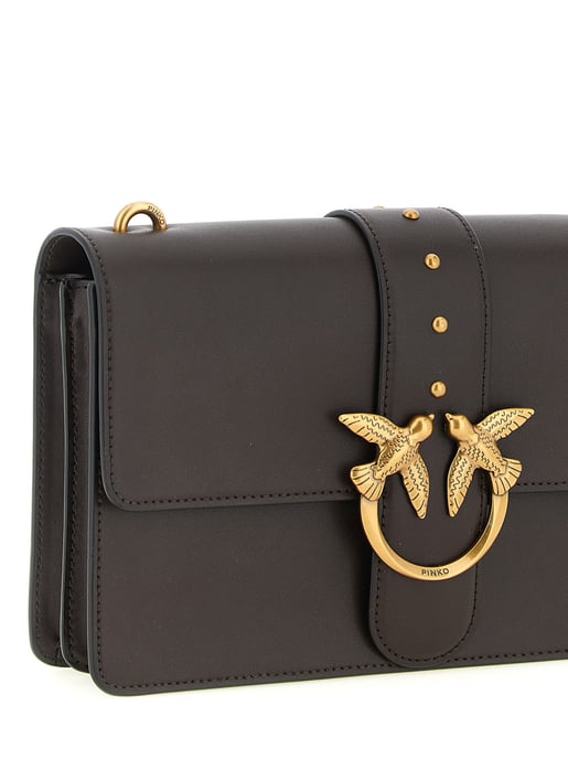 Bolso cruzado de piel de ternera marrón PINKO - Image 3