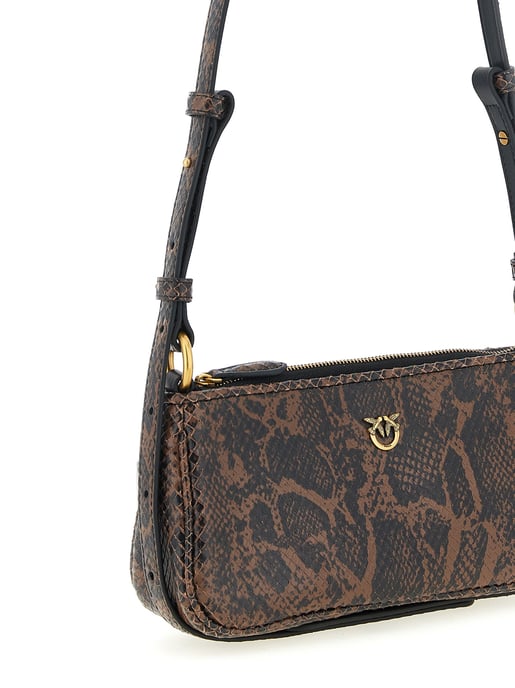 Bolso Cruzado de Piel de Ternera Marrón PINKO - Image 3