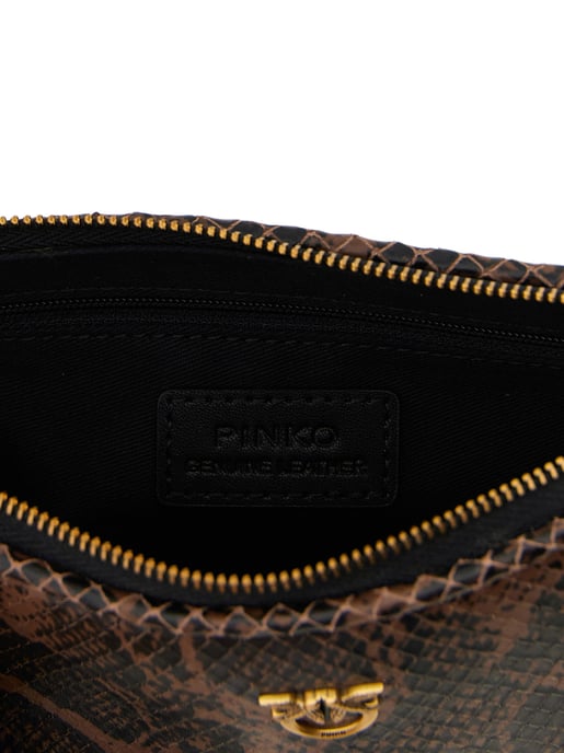 Bolso Cruzado de Piel de Ternera Marrón PINKO - Image 4