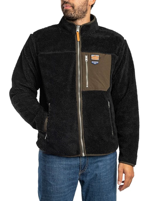 Superdry Chaqueta Polar Vintage Retro Con Cremallera Completa, Negro - Image 2