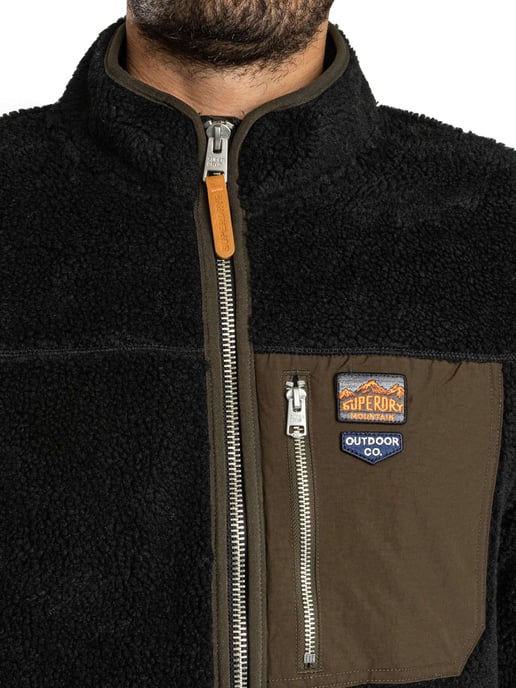 Superdry Chaqueta Polar Vintage Retro Con Cremallera Completa, Negro - Image 5