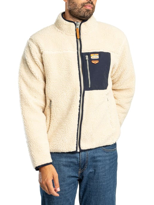 Superdry Chaqueta Polar Vintage Retro Con Cremallera Completa, Beige - Image 2