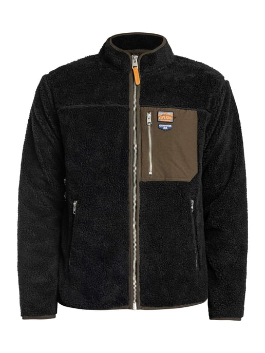Superdry Chaqueta Polar Vintage Retro Con Cremallera Completa, Negro - Image 6