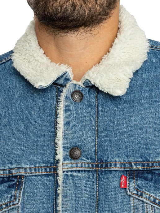 Levi's Tipo 3 Sherpa Camuflaje Chaqueta, Azul - Image 6