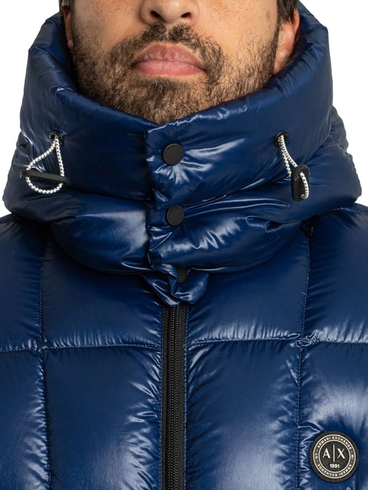 Armani Exchange Chaqueta Acolchada Con Insignia, Azul - Image 5