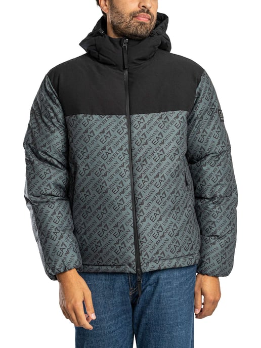 EA7 Chaqueta Polar Con Logo Repetido De Montaña, Verde - Image 1