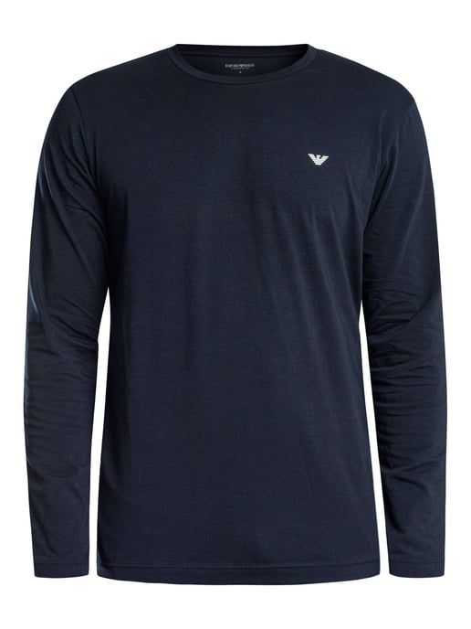 Emporio Armani Conjunto De Pijama De Manga Larga De Punto, Azul - Image 6