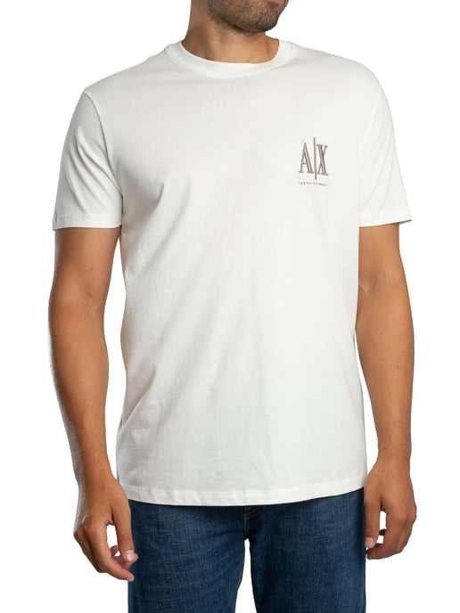 Armani Exchange Camiseta Con Logo De Pecho Grande, Blanco - Image 2