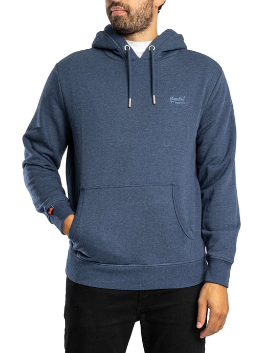 Superdry Logotipo Esencial Sudadera Con Capucha, Azul - Image 1