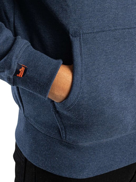 Superdry Logotipo Esencial Sudadera Con Capucha, Azul - Image 6