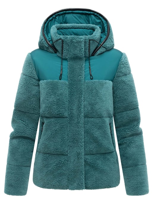 Chaqueta teddy tipo puffer Marikoo para mujer con capucha – Kaguraa - Image 3