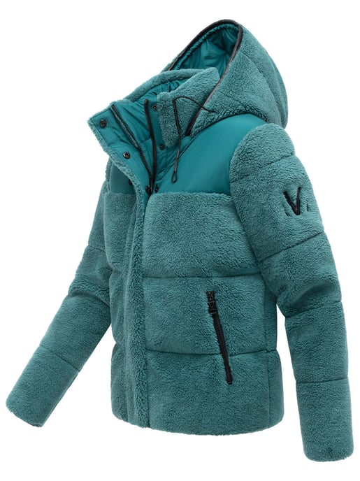 Chaqueta teddy tipo puffer Marikoo para mujer con capucha – Kaguraa - Image 4