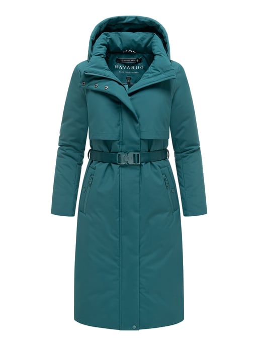 Parka de invierno para mujer WALDBUMMLER de Navahoo – impermeable y elegante con cinturón - Image 1