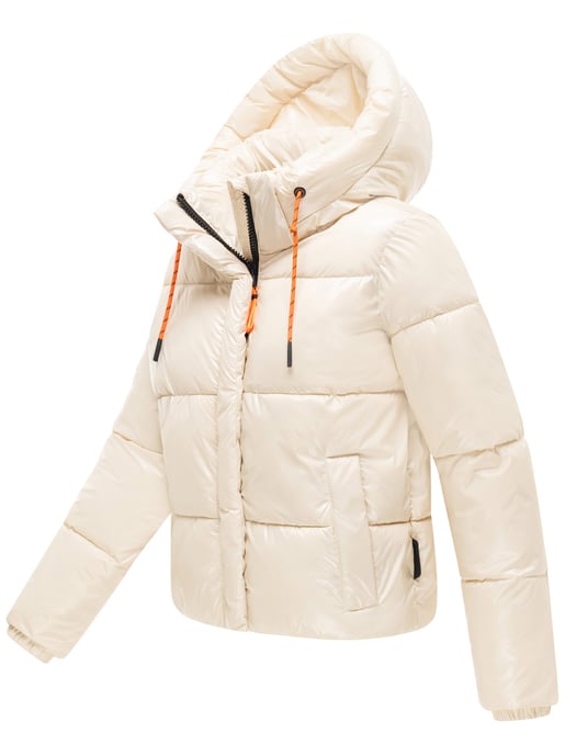Chaqueta acolchada de invierno Marikoo Skyraa para mujer con capucha y diseño brillante - Image 3