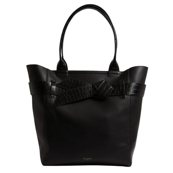 Bolso Tote Negro Con Lazo Y Efecto Cocodrilo De Ted Baker - Image 1
