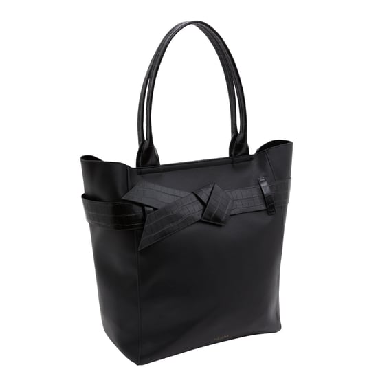 Bolso Tote Negro Con Lazo Y Efecto Cocodrilo De Ted Baker - Image 3