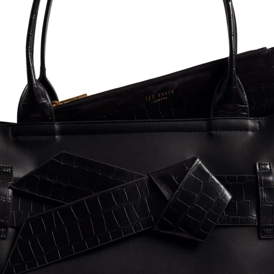 Bolso Tote Negro Con Lazo Y Efecto Cocodrilo De Ted Baker - Image 5