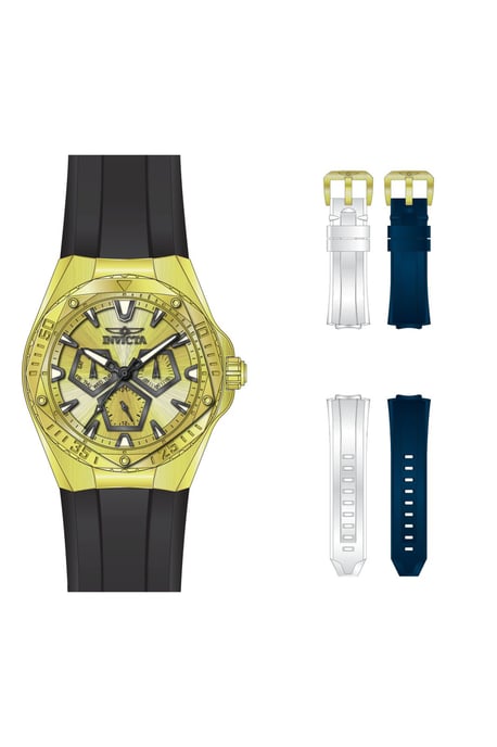 Invicta Speedway 51131 Reloj de Hombre - Movimiento de Cuarzo - Acero Inoxidable con Esfera Dorada - 45 mm - Con Correas Extra - Image 2