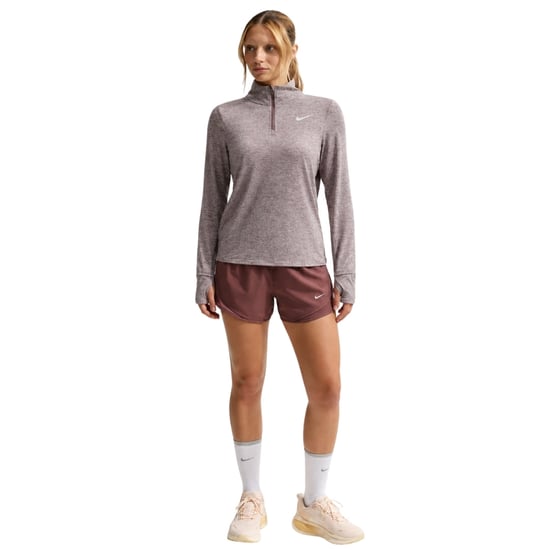 Camiseta De Running Nike Swift Para Mujer Con Protección Uv Y Cremallera De 1/4, Color Marrón - Image 3