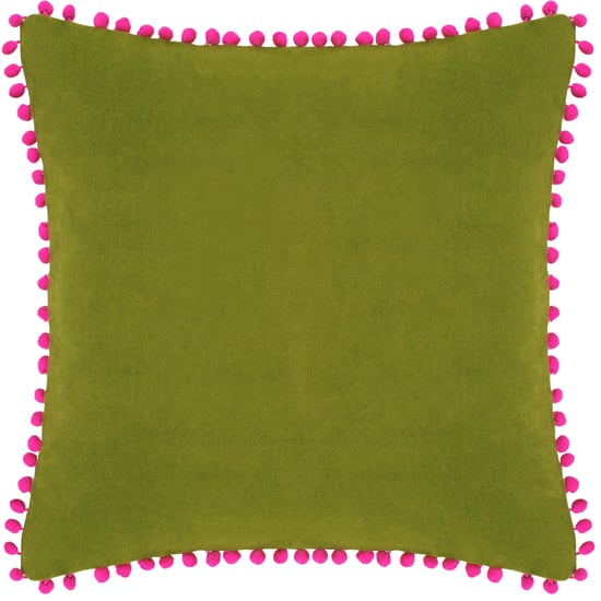Pompón de Terciopelo 45X45 Pcu Verde/Fucsia - Image 2