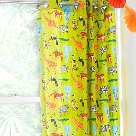 Cortinas con pliegues de lápiz impresas Jungletastic en multicolor - Image 2