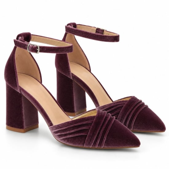 Zapatos de Salón de Terciopelo Malva con Correa al Tobillo Montevita 105352 - Image 1