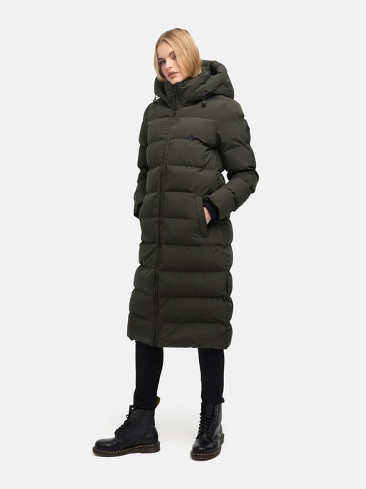 Abrigo de invierno largo Marikoo Harukaa mujer – acolchado con capucha desmontable - Image 5