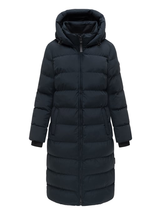 Abrigo de invierno largo Marikoo Harukaa mujer – acolchado con capucha desmontable - Image 1