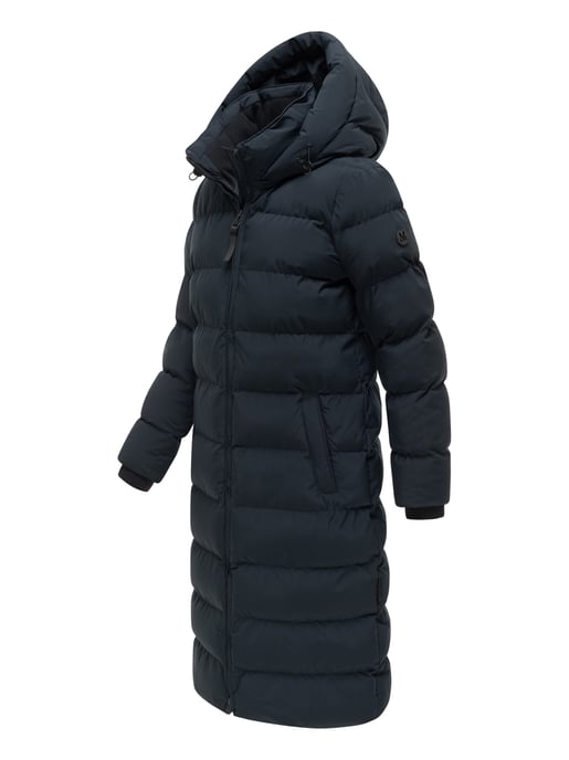 Abrigo de invierno largo Marikoo Harukaa mujer – acolchado con capucha desmontable - Image 2