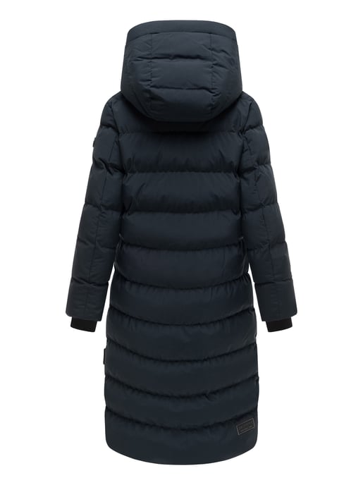 Abrigo de invierno largo Marikoo Harukaa mujer – acolchado con capucha desmontable - Image 3