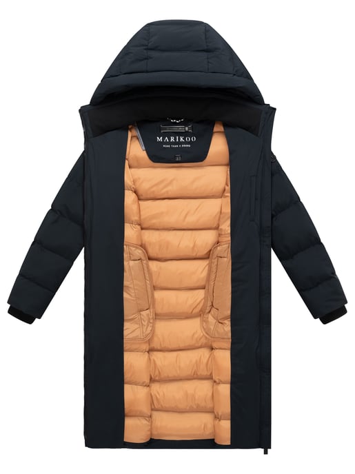 Abrigo de invierno largo Marikoo Harukaa mujer – acolchado con capucha desmontable - Image 4