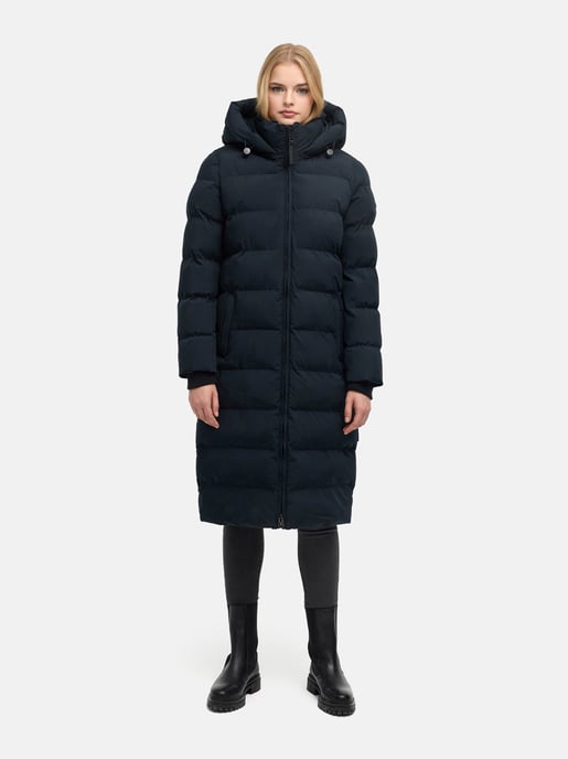 Abrigo de invierno largo Marikoo Harukaa mujer – acolchado con capucha desmontable - Image 5