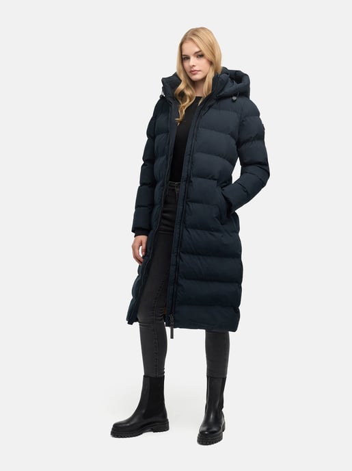 Abrigo de invierno largo Marikoo Harukaa mujer – acolchado con capucha desmontable - Image 6