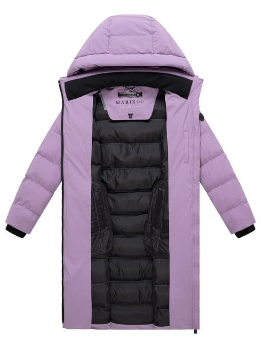 Abrigo de invierno largo Marikoo Harukaa mujer – acolchado con capucha desmontable - Image 4