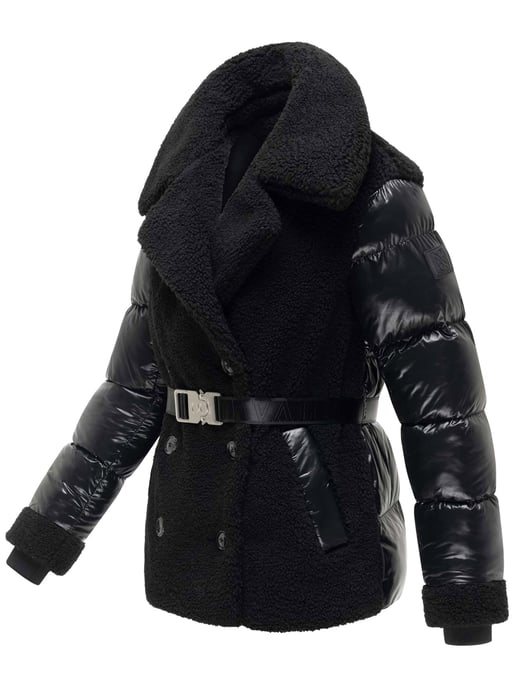 Chaqueta acolchada de peluche Navahoo Kuschelhäschen mujer – capucha desmontable y cinturón - Image 2