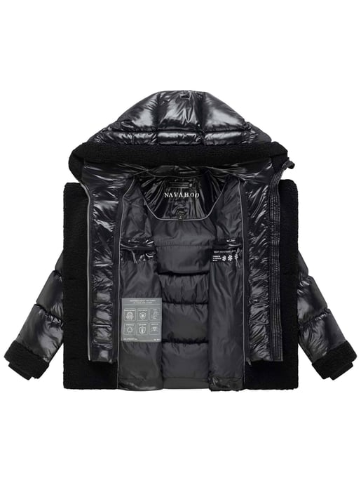 Chaqueta acolchada de peluche Navahoo Kuschelhäschen mujer – capucha desmontable y cinturón - Image 4