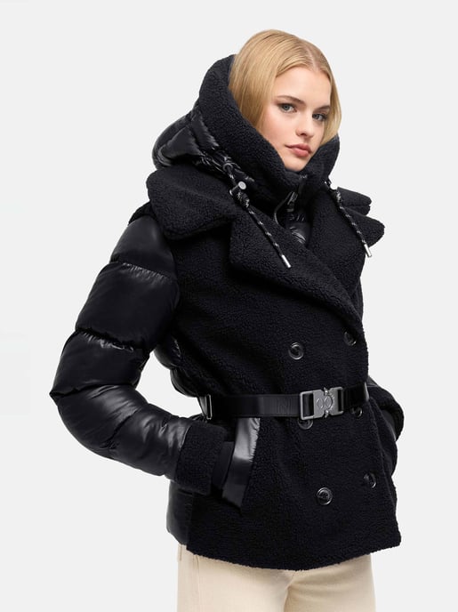 Chaqueta acolchada de peluche Navahoo Kuschelhäschen mujer – capucha desmontable y cinturón - Image 6