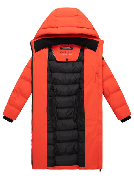 Abrigo de invierno largo Marikoo Harukaa mujer – acolchado con capucha desmontable - Image 4