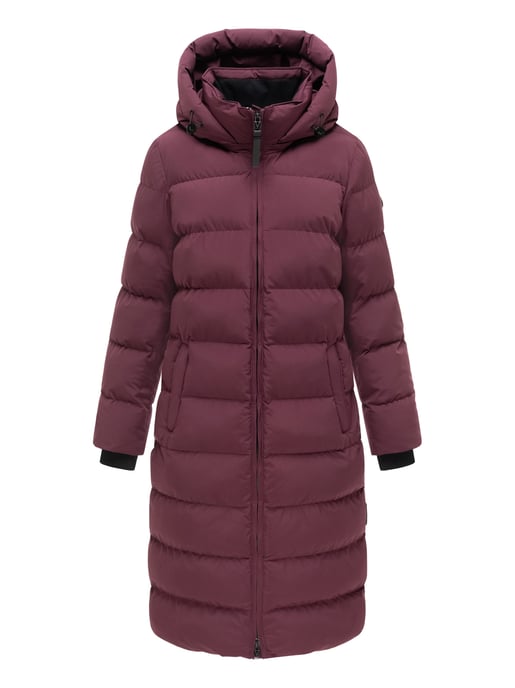 Abrigo de invierno largo Marikoo Harukaa mujer – acolchado con capucha desmontable - Image 1